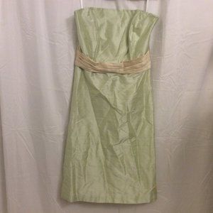 Siri Dress Celery/Champagne Tiffany with Ruched Waist Green Size 14